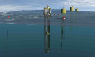 Finavera's patented AquaBuOY wave energy converters are designed to be moored in clusters, several kilometers offshore where the wave resource is the greatest